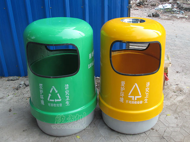 雙桶分類玻璃鋼垃圾桶 雙桶分類玻璃鋼垃圾桶