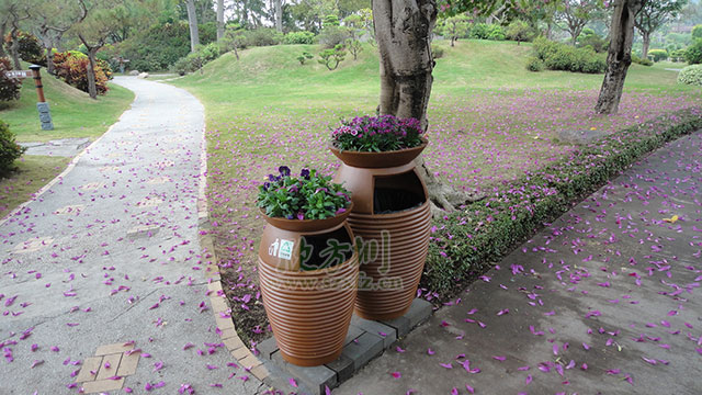 帶花盆玻璃鋼垃圾桶 帶花盆玻璃鋼垃圾桶