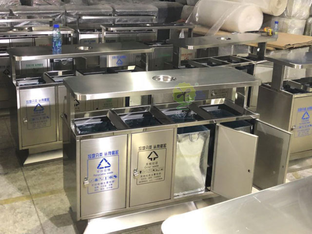 不銹鋼四分類果皮箱