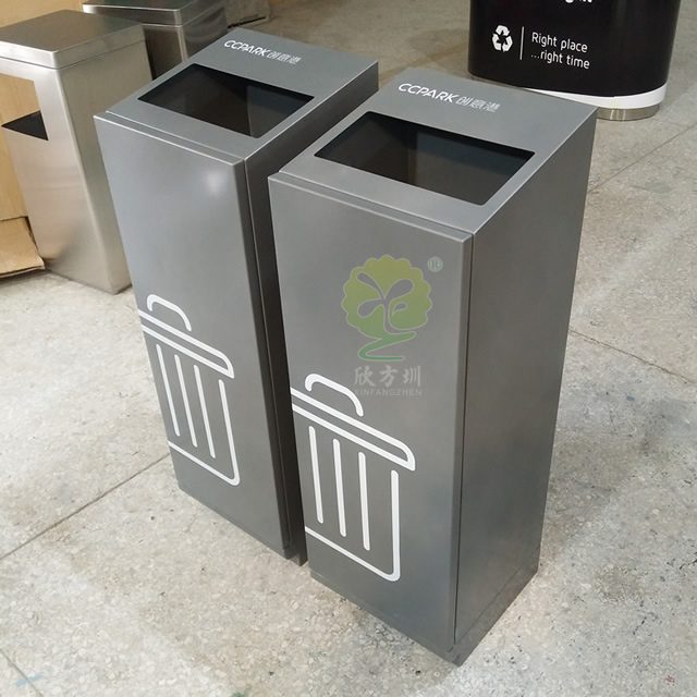 創意小型帶滑軌不銹鋼垃圾箱