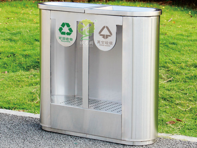 地鐵不銹鋼亞克力透明分類垃圾箱