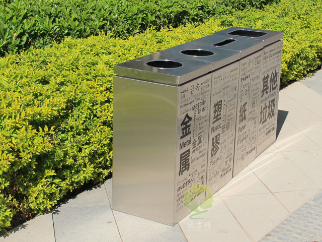 室內多文字組合分類垃圾箱