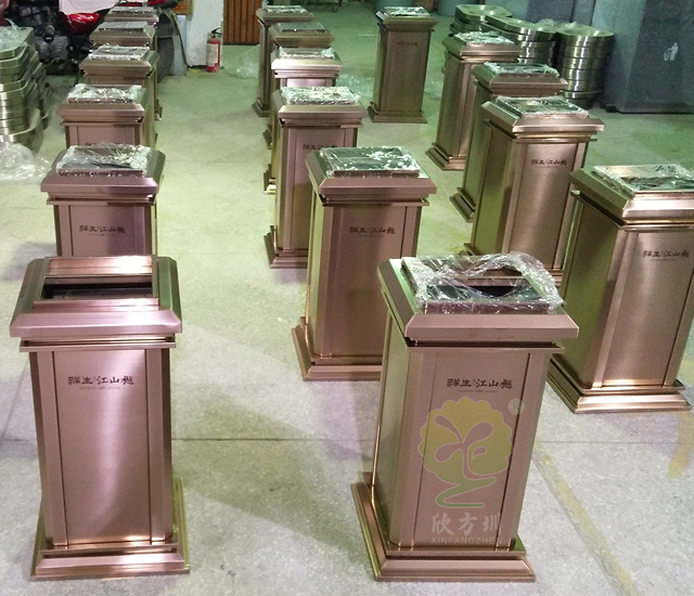 電鍍室內方形不銹鋼垃圾桶