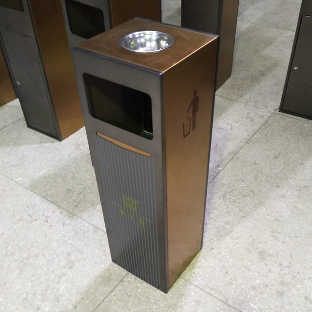 電鍍室內方形不銹鋼果皮箱 電鍍室內方形不銹鋼果皮箱