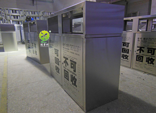 室內(nèi)不銹鋼分類(lèi)垃圾桶