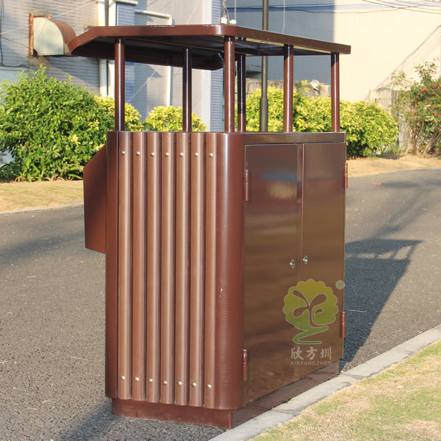  進口實木分類鋼木垃圾桶