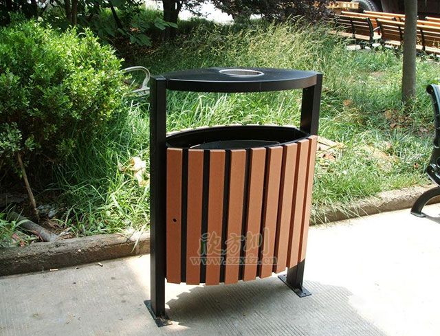 搖擺式鋼木單桶垃圾桶 搖擺式鋼木單桶垃圾桶