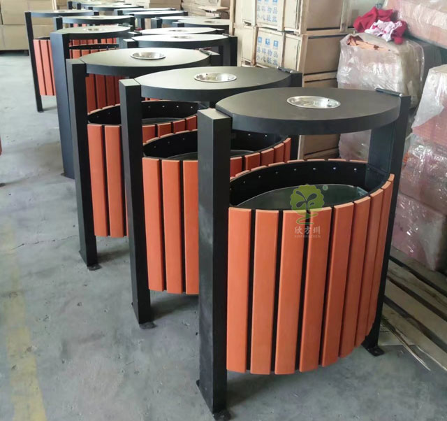 搖擺式鋼木單桶垃圾桶 搖擺式鋼木單桶垃圾桶