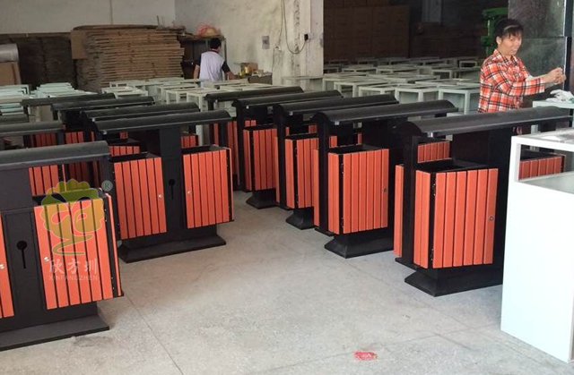 小區常用分類鋼木垃圾桶 小區常用分類鋼木垃圾桶