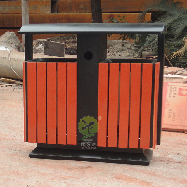 小區常用分類鋼木垃圾桶 小區常用分類鋼木垃圾桶