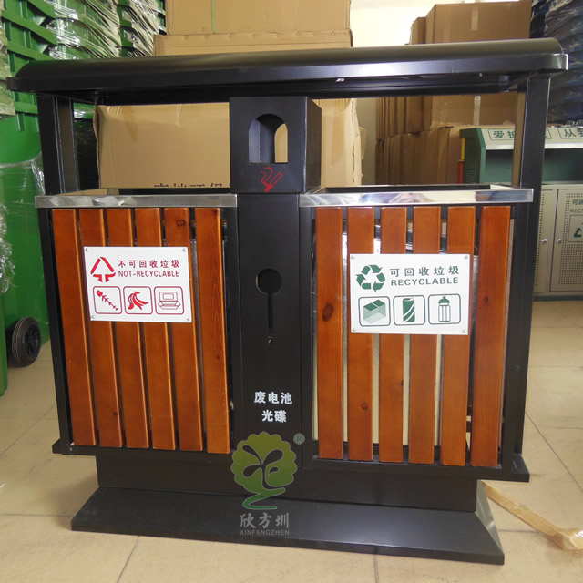 塑木物業(yè)分類鋼木垃圾桶