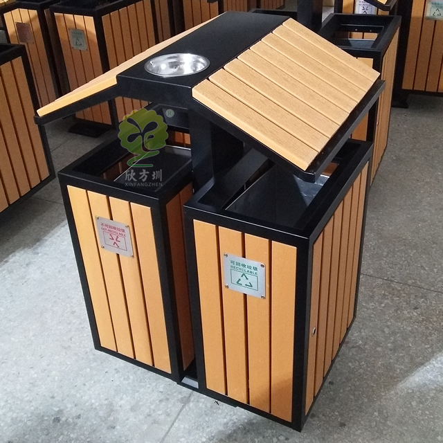仿屋形分類鋼木垃圾桶