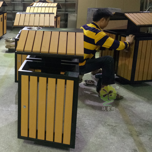 仿屋形分類鋼木垃圾桶