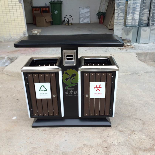 物業雙分類鋼木垃圾桶 物業雙分類鋼木垃圾桶