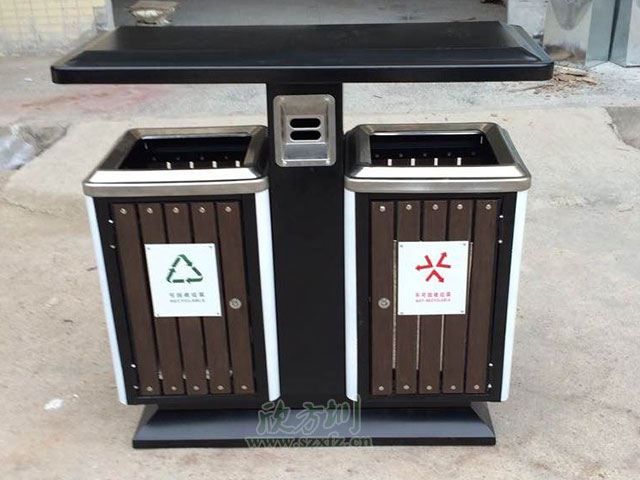 城鎮(zhèn)鋼木分類垃圾桶