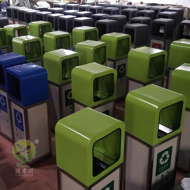 商場組合式四分類鋼制垃圾桶 商場組合式四分類鋼制垃圾桶