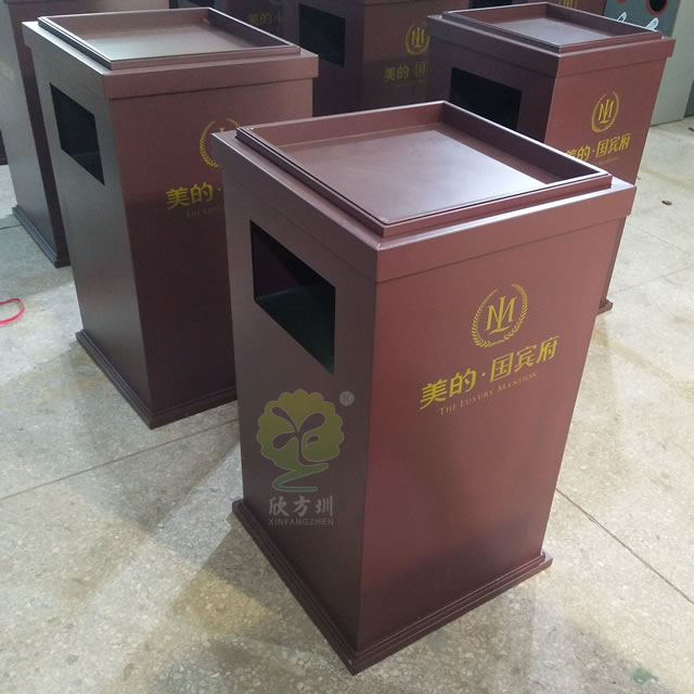 室內物業方形鋼制垃圾桶 室內物業方形鋼制垃圾桶
