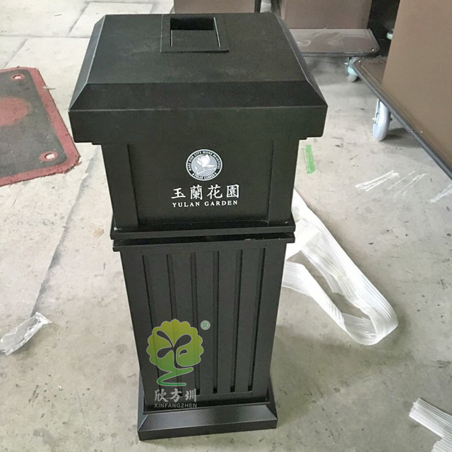 烤漆別墅方形鋼制垃圾桶 烤漆別墅方形鋼制垃圾桶