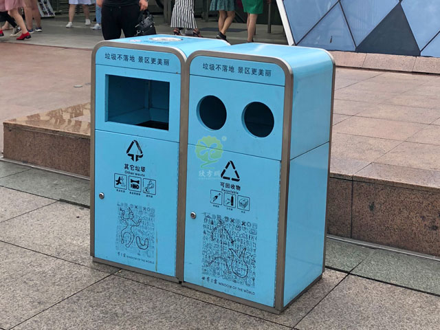 戶外景區方形鋼制垃圾箱 戶外景區方形鋼制垃圾箱