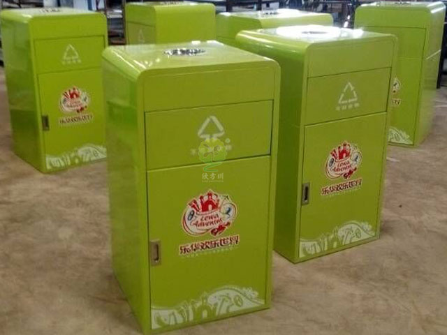戶外景區方形鋼制垃圾箱 戶外景區方形鋼制垃圾箱
