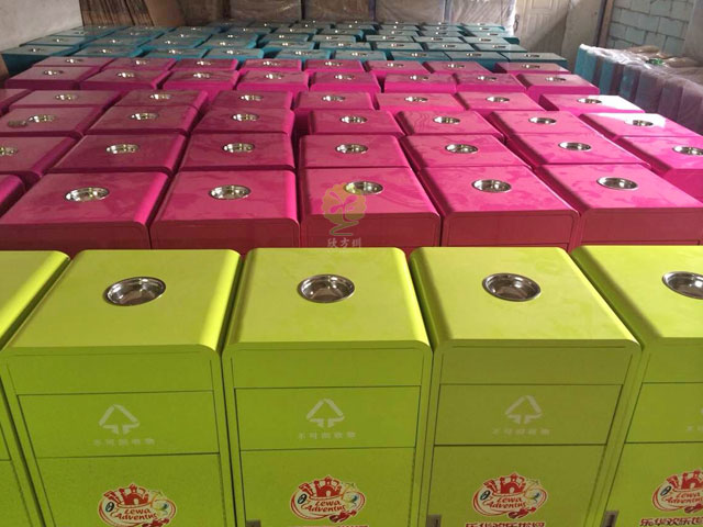 戶外景區方形鋼制垃圾箱 戶外景區方形鋼制垃圾箱