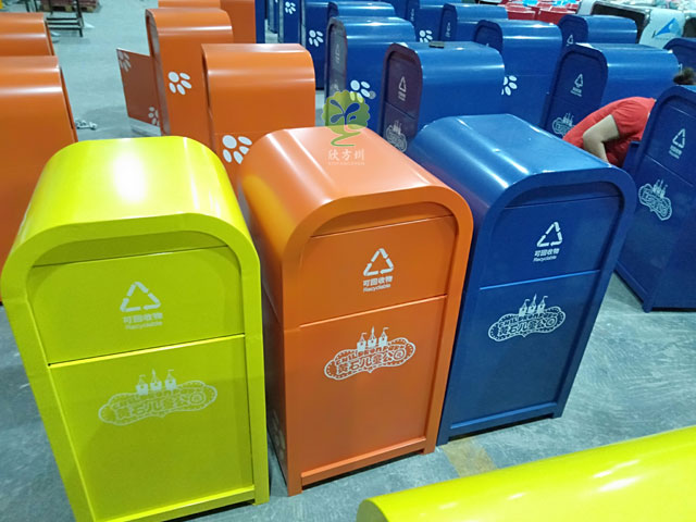 戶外景區方形鋼制垃圾箱 戶外景區方形鋼制垃圾箱