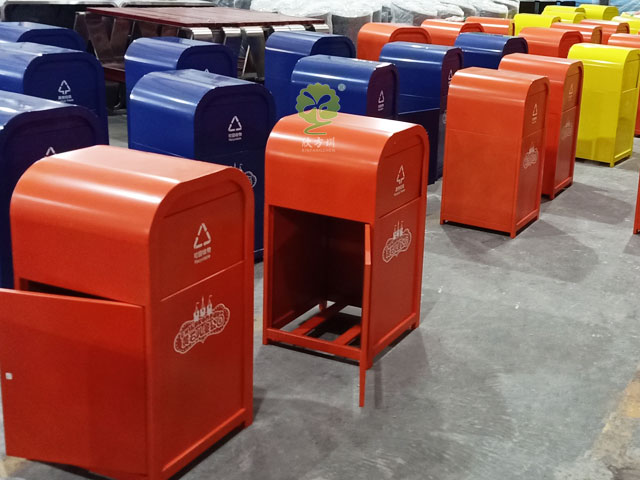 戶外景區方形鋼制垃圾箱 戶外景區方形鋼制垃圾箱