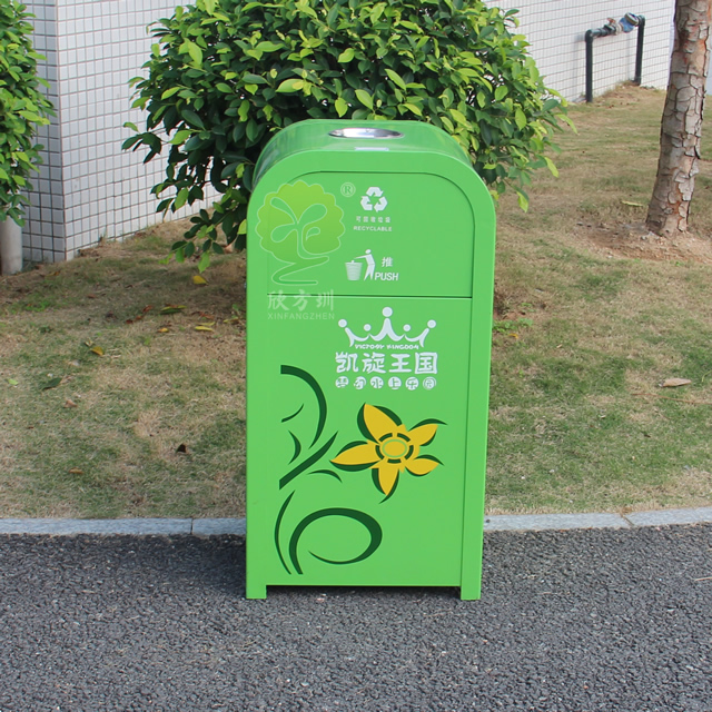 戶外景區方形鋼制垃圾箱 戶外景區方形鋼制垃圾箱