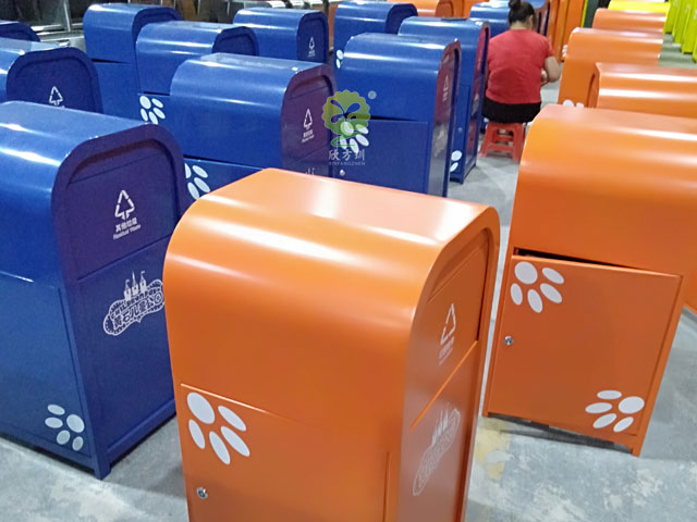 戶外景區方形鋼制垃圾箱 戶外景區方形鋼制垃圾箱
