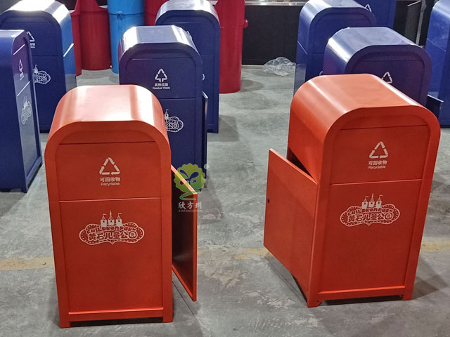 戶外景區方形鋼制垃圾箱 戶外景區方形鋼制垃圾箱