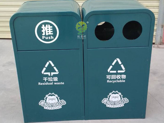 戶外景區方形鋼制垃圾箱 戶外景區方形鋼制垃圾箱