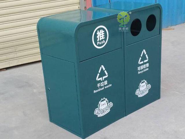 戶外景區方形鋼制垃圾箱 戶外景區方形鋼制垃圾箱