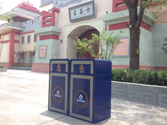 戶外景區方形鋼制垃圾箱 戶外景區方形鋼制垃圾箱
