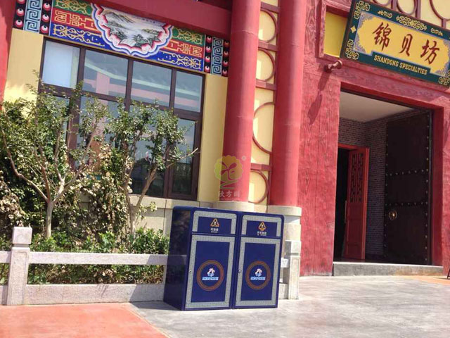 戶外景區方形鋼制垃圾箱 戶外景區方形鋼制垃圾箱