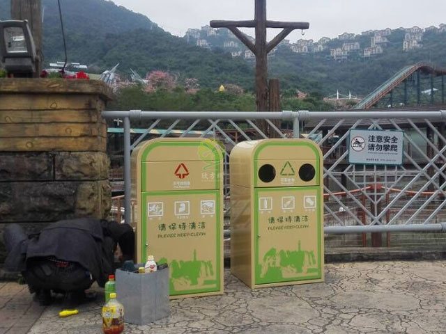 戶外景區方形鋼制垃圾箱 戶外景區方形鋼制垃圾箱