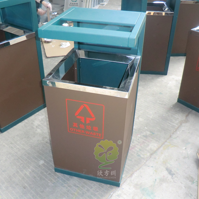 酒店方形室內鋼制垃圾桶 酒店方形室內鋼制垃圾桶