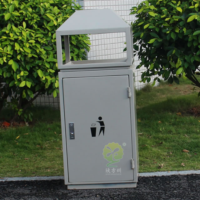 戶外方形鋼制垃圾桶 戶外方形鋼制垃圾桶