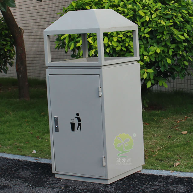戶外方形鋼制垃圾桶 戶外方形鋼制垃圾桶