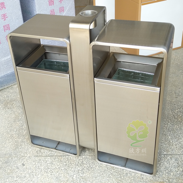 購物廣場分類鋼制垃圾箱