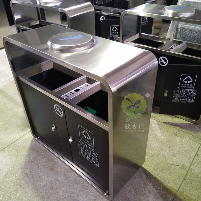 物業小區雙分類鋼制垃圾箱