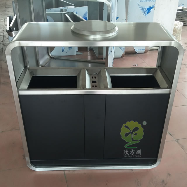 物業小區雙分類鋼制垃圾箱