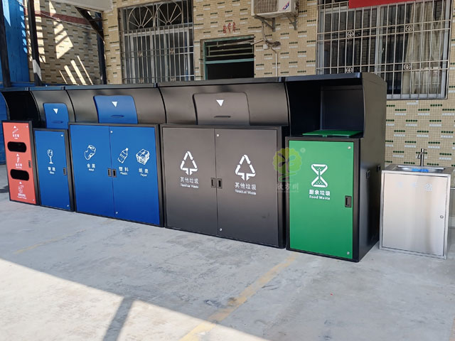 深圳城管驗收標準不銹鋼垃圾分類投放點大垃圾箱