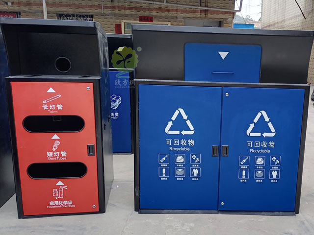 深圳城管驗收標準不銹鋼垃圾分類投放點大垃圾箱