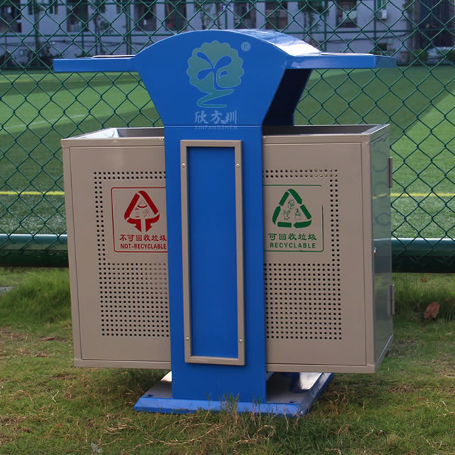 沖孔噴塑戶外分類鋼制垃圾箱 沖孔噴塑戶外分類鋼制垃圾箱